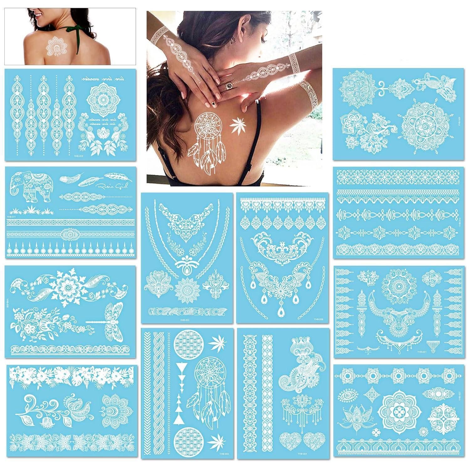 Konsait Kindertattoo Temporäre Tattoos 12 Blatt Wasserdicht Mädchen Frauen Urlaub Geschenk