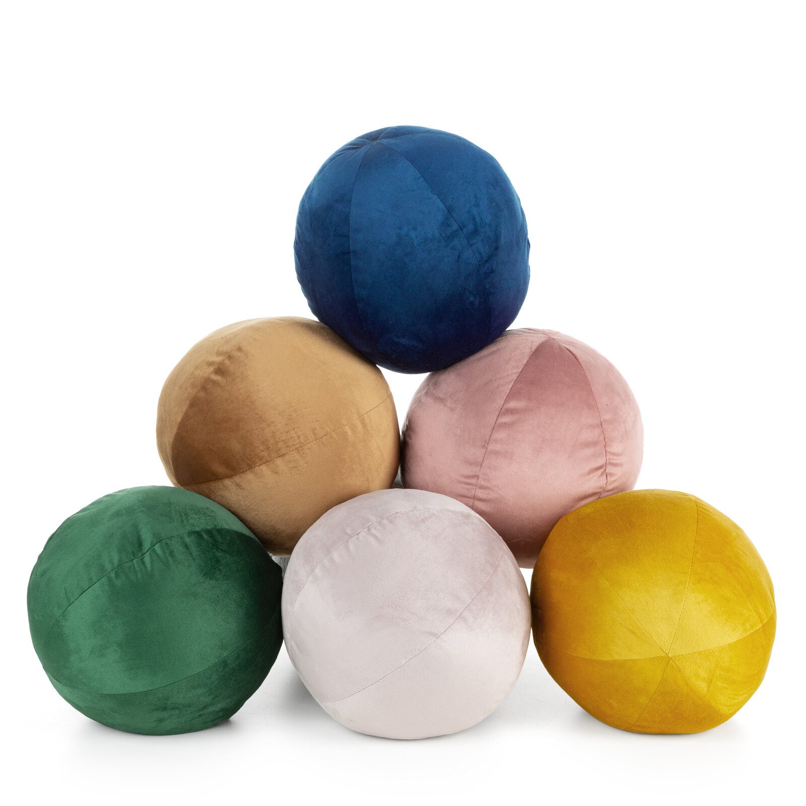 Eurofirany Dekokissen Kugelkissen Kugelformiges Kissen Ball Samt Velvet, besonders weich, dekorativ und designvoll 24 cm