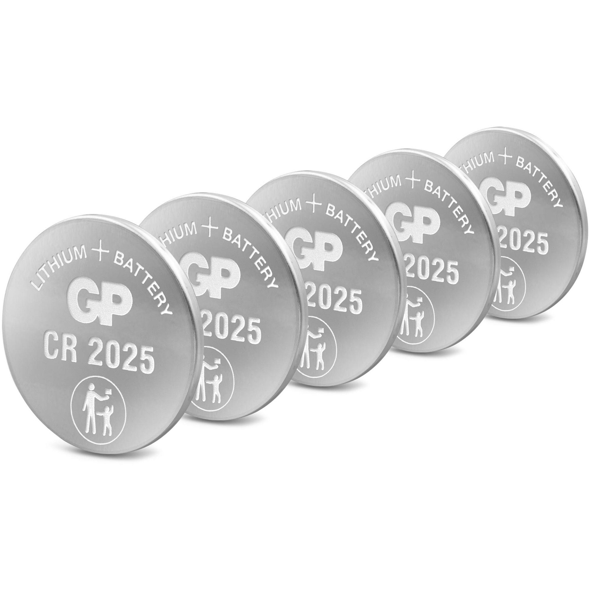 GP Batteries CR2025 GP Lithium Knopfzelle 3V 5 Stück Batterie, (3,0 V)