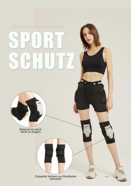 MAGICSHE Protektorenshorts 3D Protektorenshorts und Knieschutz Set für Eislaufen, Volleyball, Ski (Set, mit Knieschutz, mit Hüftschutz)