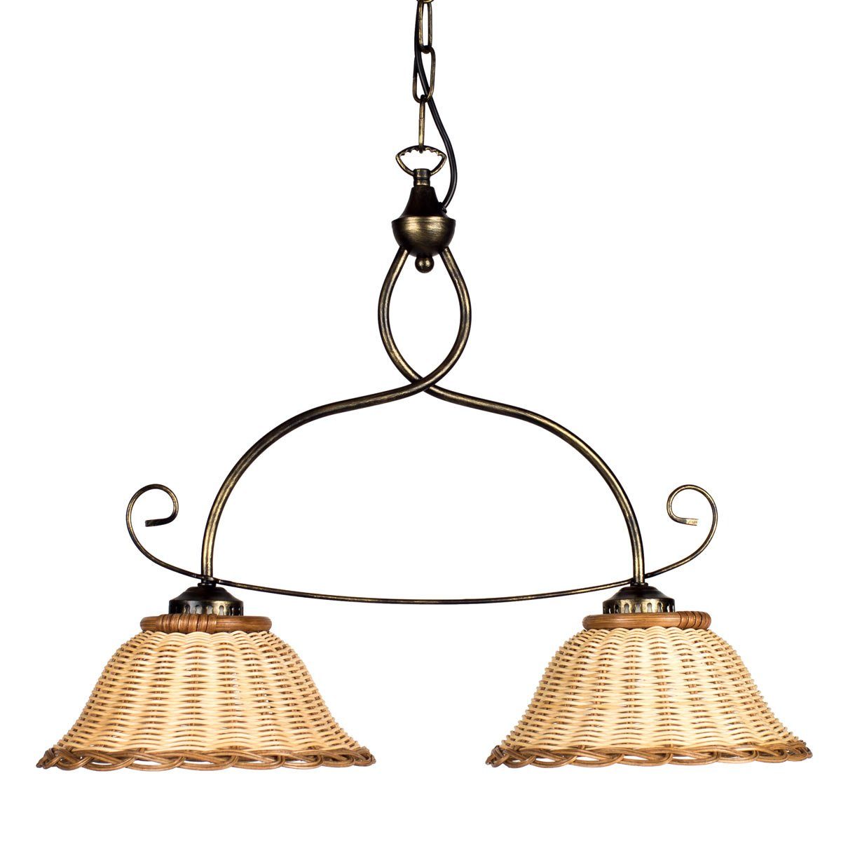 Helios Leuchten Pendelleuchte Rattan, Korblampe, Rattanlampe skandinavischer Stil, Boho Hängelampe, für Esstisch Wohnzimmer Küche, handgefertigtes Produkt