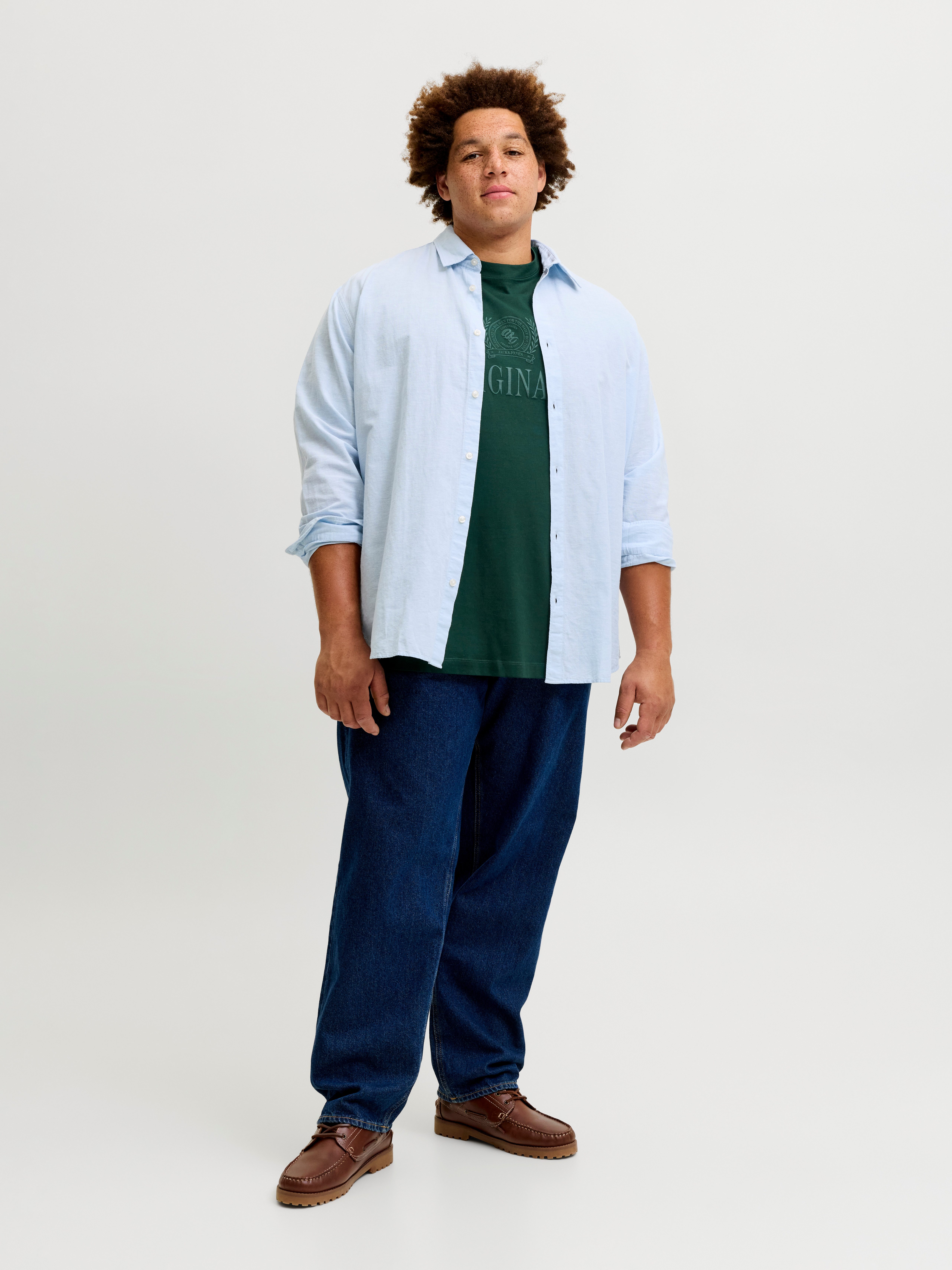 Jack & Jones PlusSize T-Shirt JORFREDERIKSBERG MONOGRAM TEE SS CN PLS Baumwolle – Bild 5 von 5