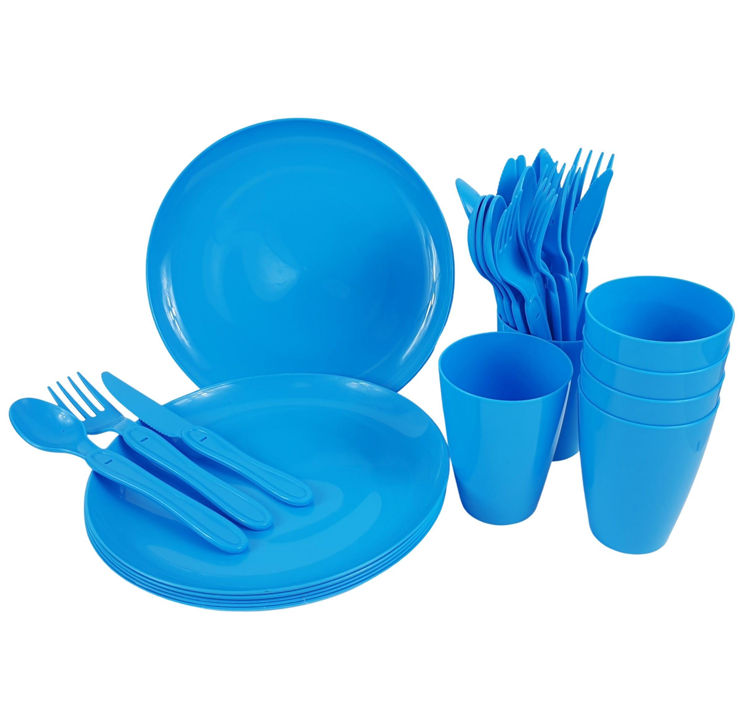 Set teilig mit sesua Geschirr Personen blau Box, Picknick 31 Geschirr-Set Picknickgeschirr 4