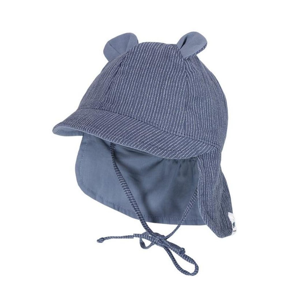MAXIMO Erstlingsmütze Maximo GOTS Baby Schildmütze Ohren blau