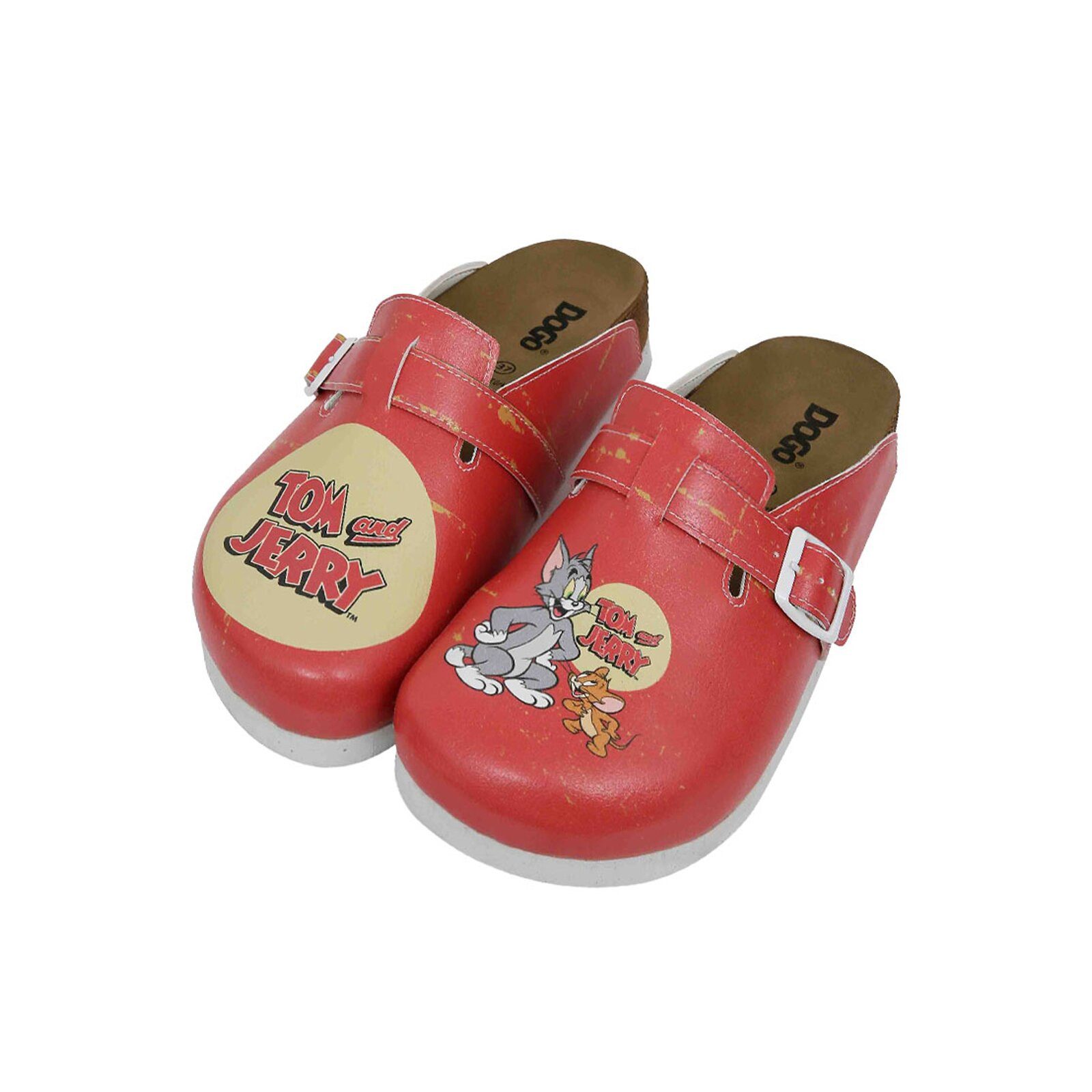 DOGO Comfie Pantoletten Hausschuhe Tom & Jerry Damen Sandalen Hausschuh Handgefertigt