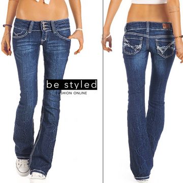be styled Bootcut-Jeans low waist Damenjeans, ausgestellte Hüfthosen j73e
