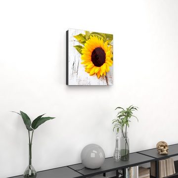 Primedeco Schlüsselkasten Magnetpinnwand mit Glasfront Sonnenblume auf Holztisch (1 St)