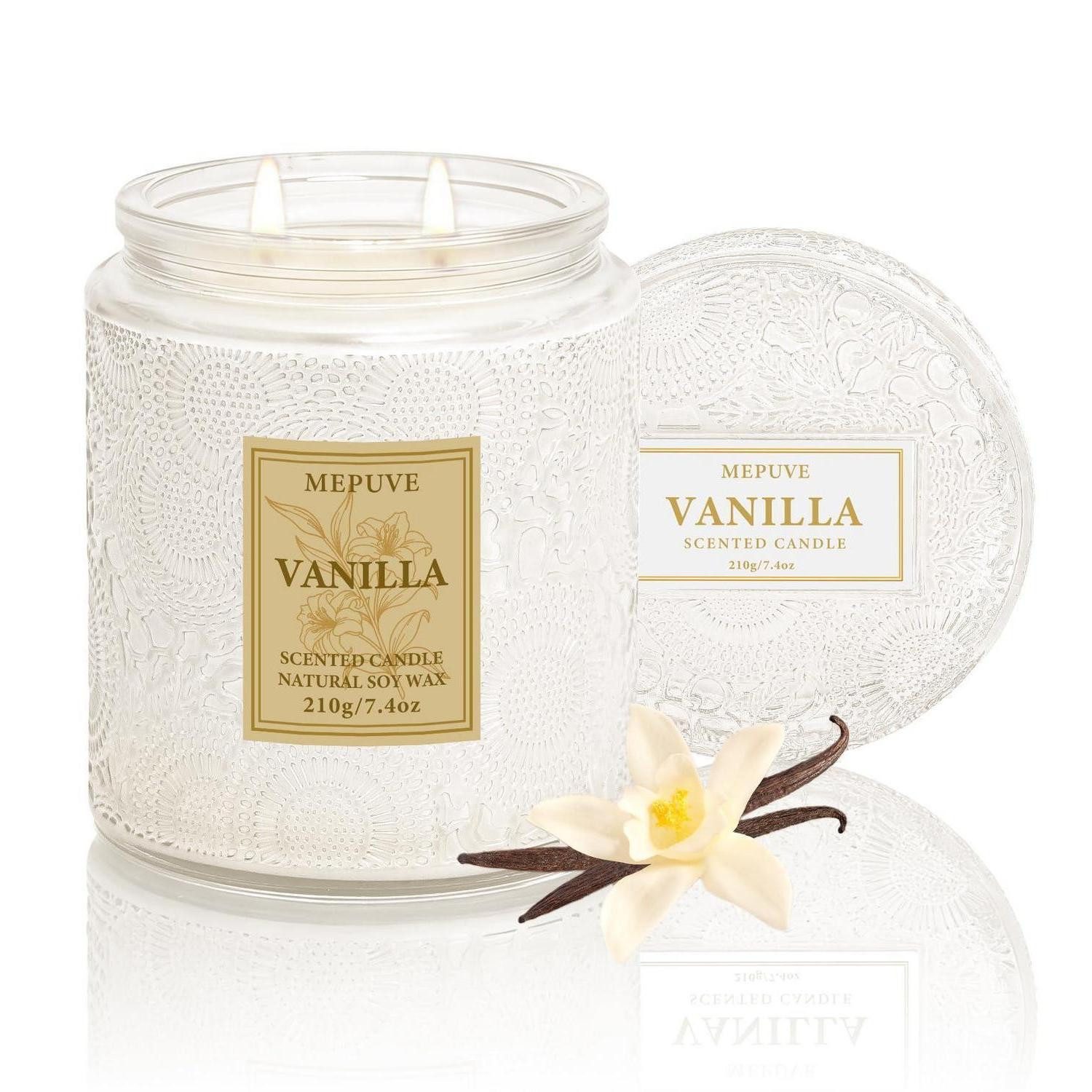 LuxusKollektion Duftkerze Duftkerze Vanille 210g Sojawachs