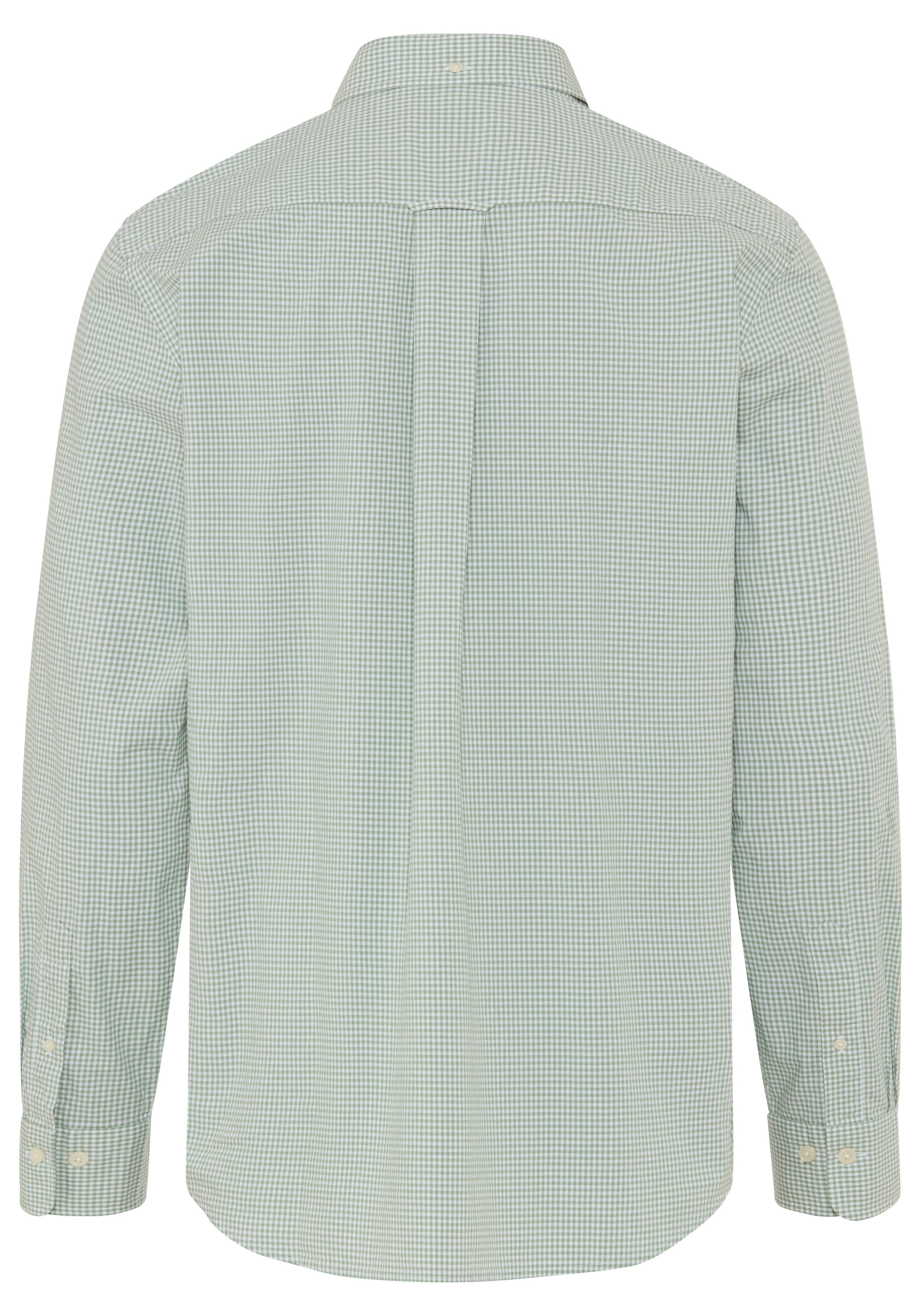 Gant Langarmhemd REG CLASSIC POPLIN GINGHAM SHIRT mit Logostickerei, Baumwoll-Popeline