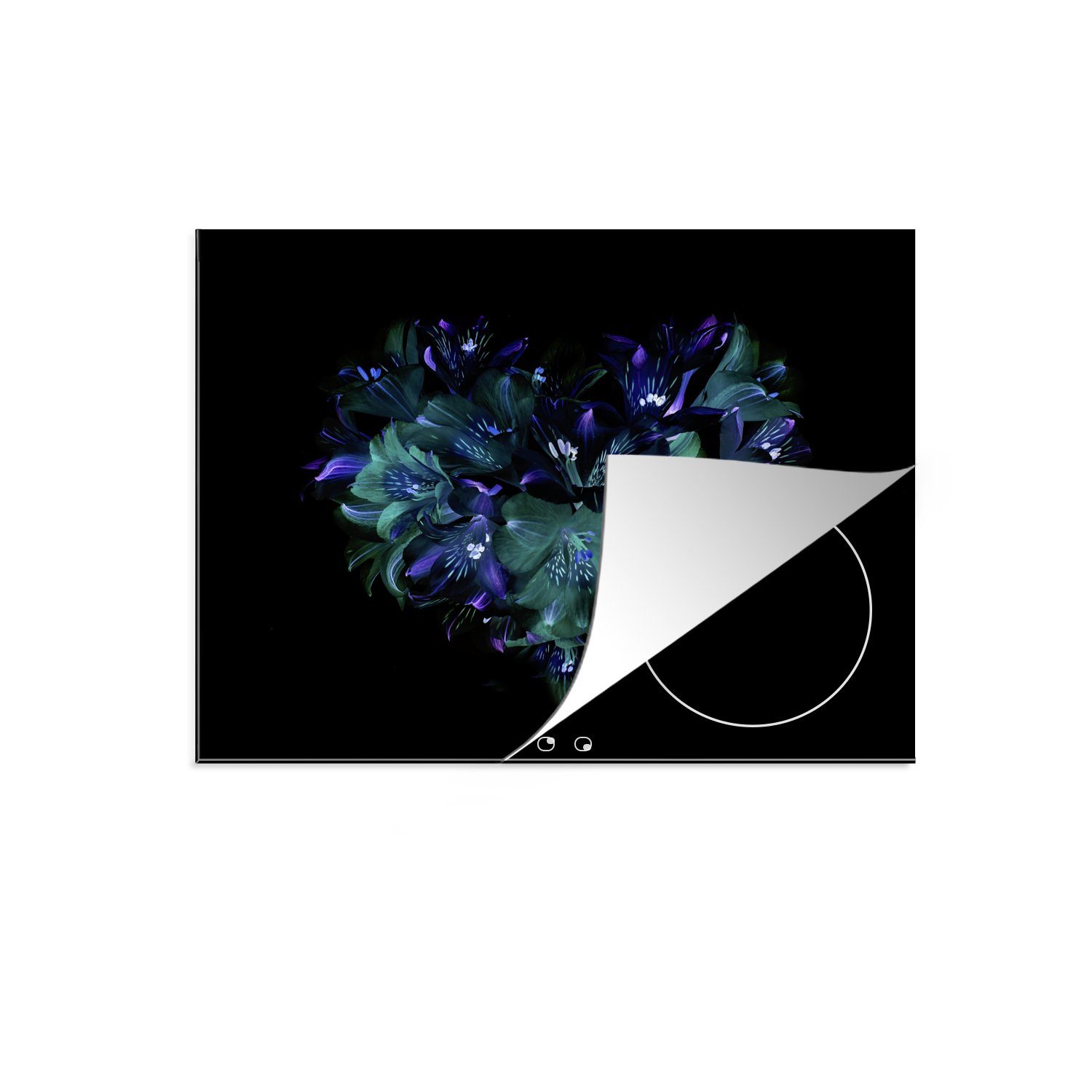 Blumenstrauß, 59x52 Herdblende-/Abdeckplatte tlg), - Blumen Induktionsmatte für - (1 Vinyl, küche, Ceranfeldabdeckung Incalley MuchoWow die cm,