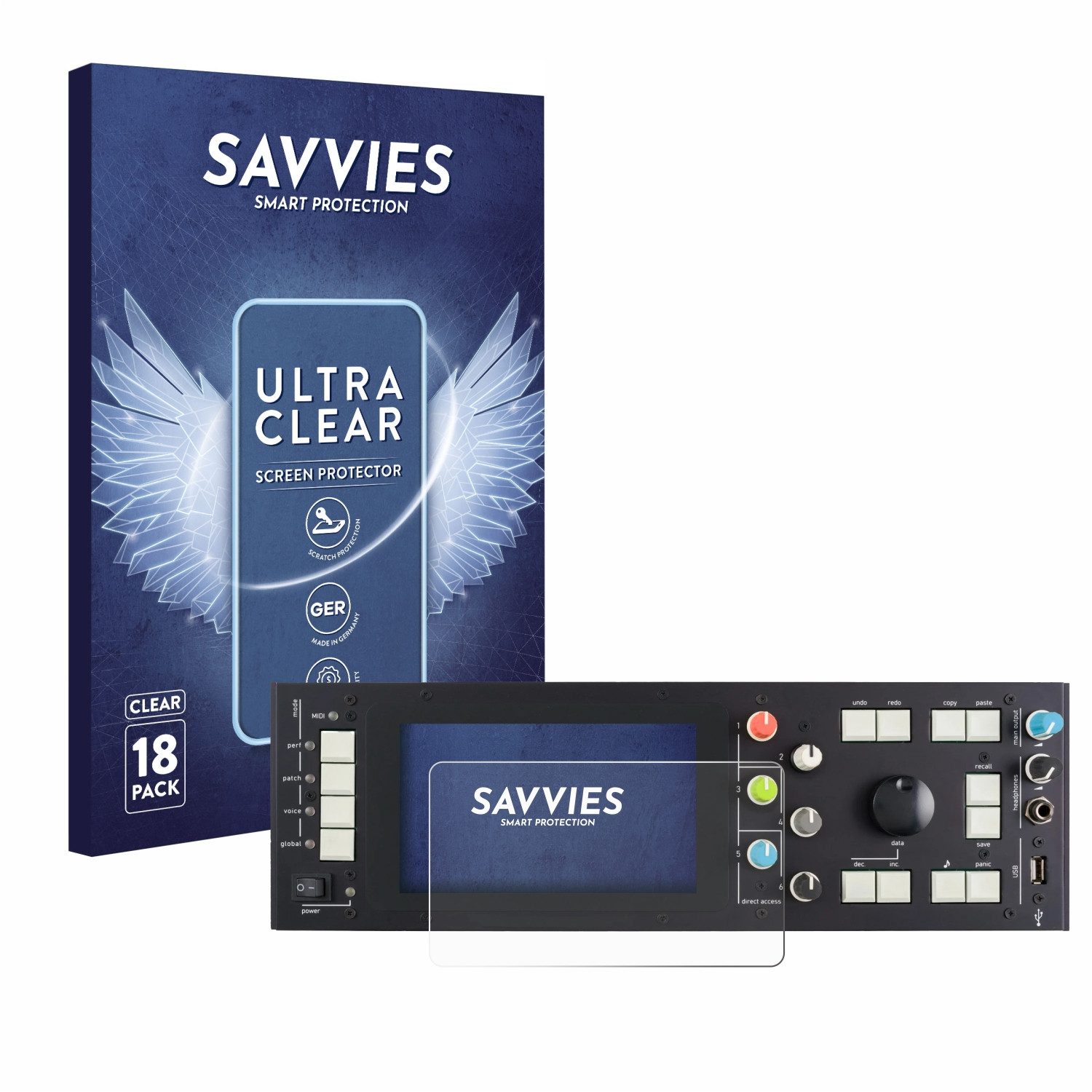 Savvies Displayschutzfolie Schutzfolie für Kodamo EssenceFM MKII, 18 Stück, Displayschutz Schutz Folie Klar Transparent