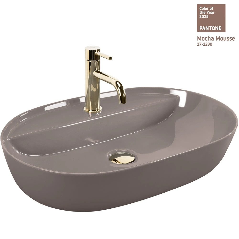 wohnwerk.idee Aufsatzwaschbecken Design-Waschbecken oval, Keramik, mit günstig online kaufen