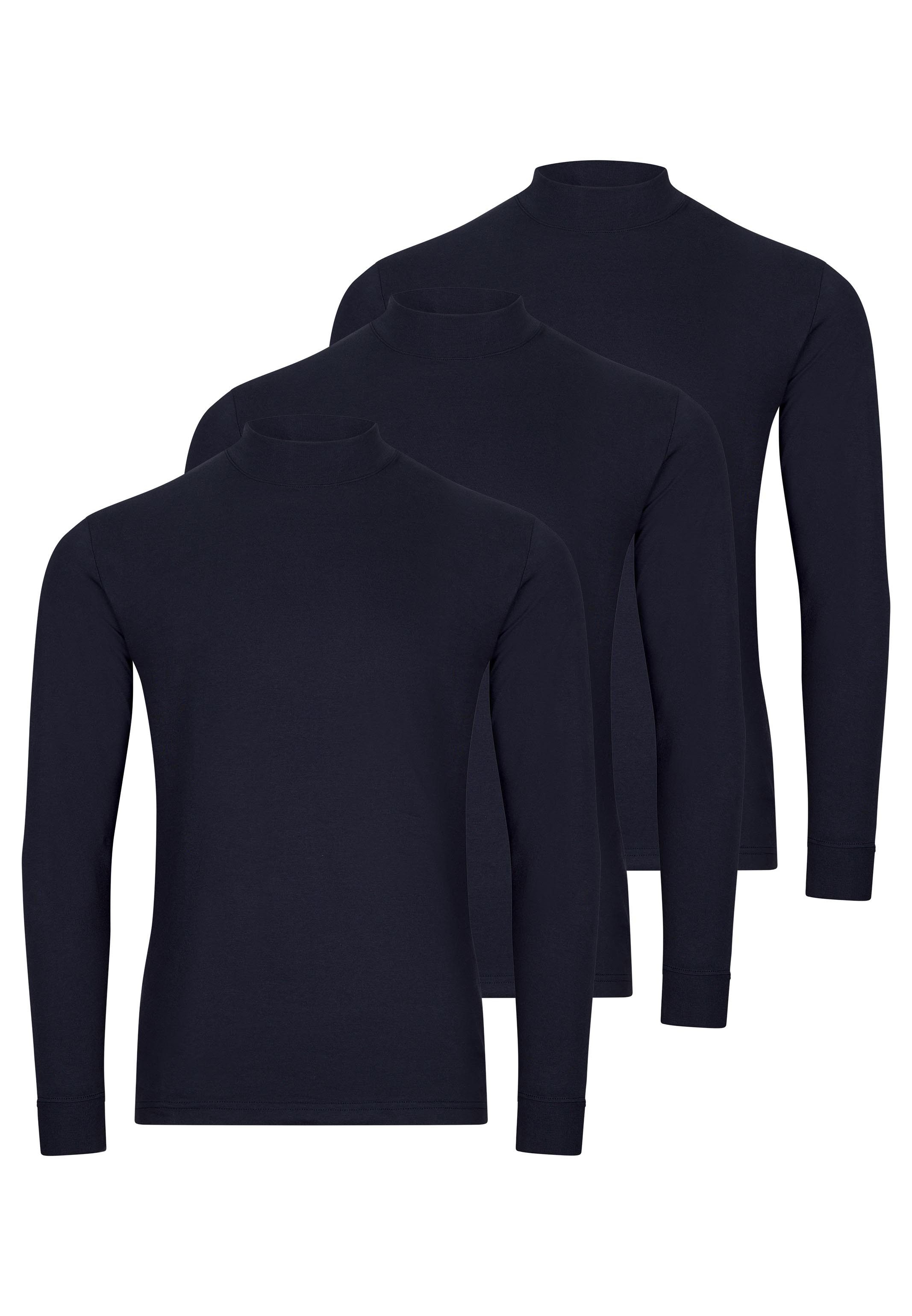 RAGMAN Langarmshirt 3er Pack Basic (Spar-Set, 3-tlg) Langarmshirt - Baumwolle - Atmungsaktiv