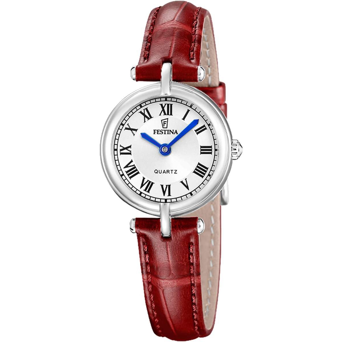 Festina Quarzuhr F20787/1, Uhr für Damen Quarz mit Lederband Rot