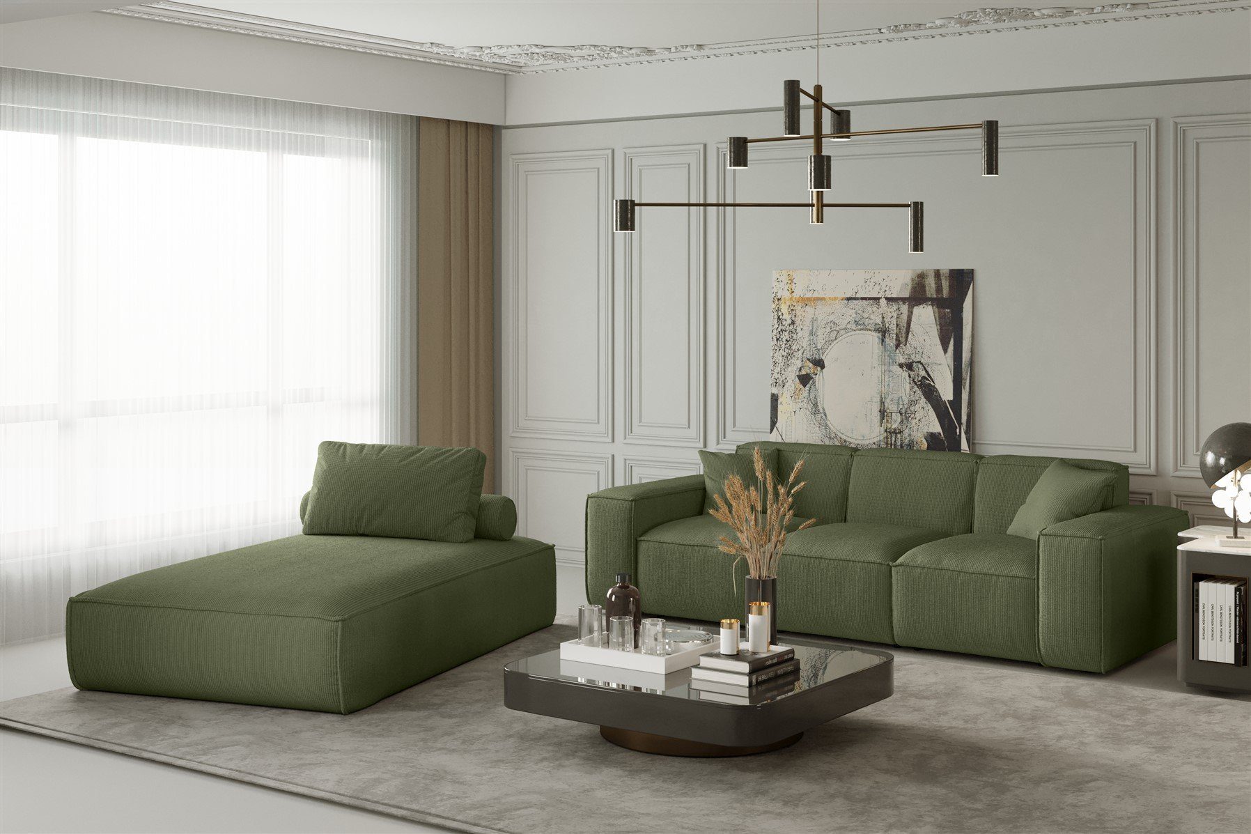 Fun Möbel Polstergarnitur Sofa-Set 2-teilig Chaiselongue günstig online kaufen