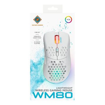 DELTACO DM220 Ultraleichte Gaming Maus RGB Beleuchtung Kabellos Maus (inkl. 5 Jahre Herstellergarantie)