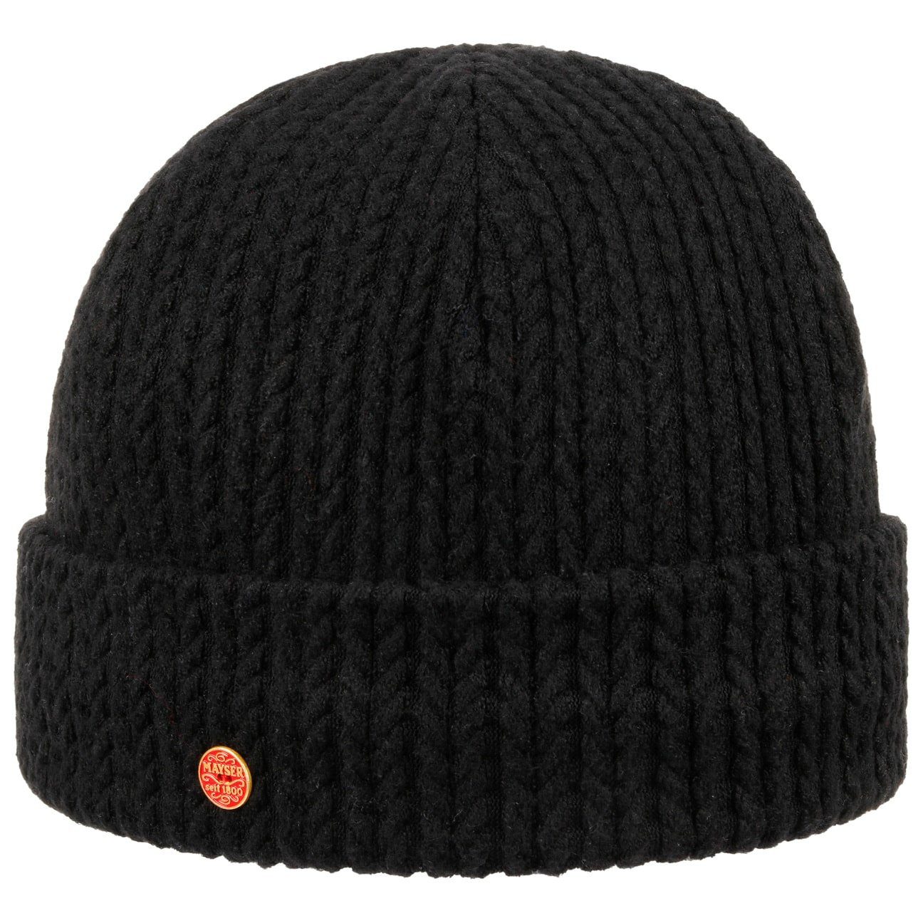 Mayser Beanie (1-St) Strickmütze mit Umschlag, Made in the EU