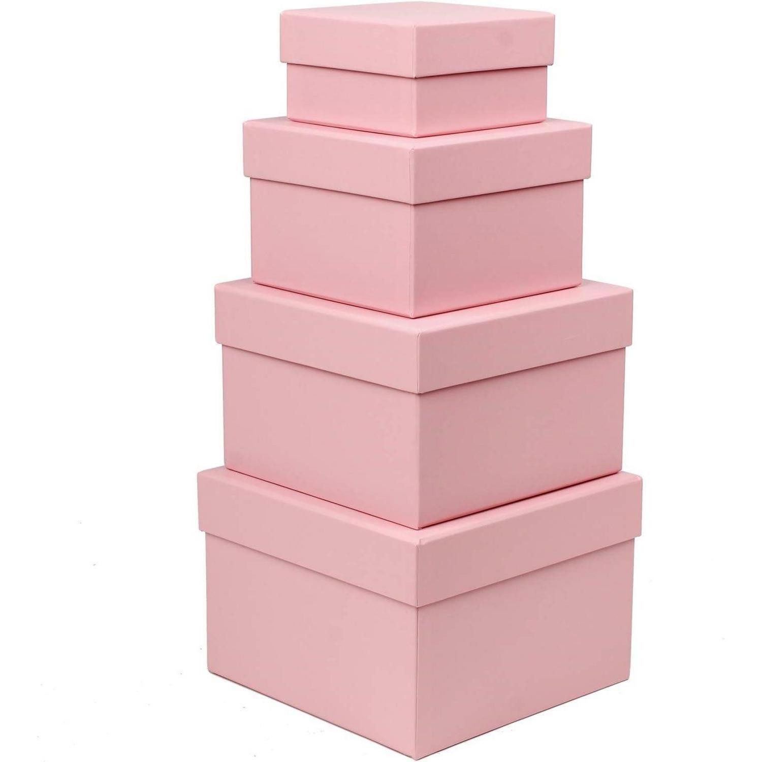 Briful Geschenkbox Rechteckige Aufbewahrungsboxen 4er Set in 6 Farben - Karton