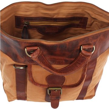 LECONI Henkeltasche Schultertasche Damentasche Canvas Leder LE0043