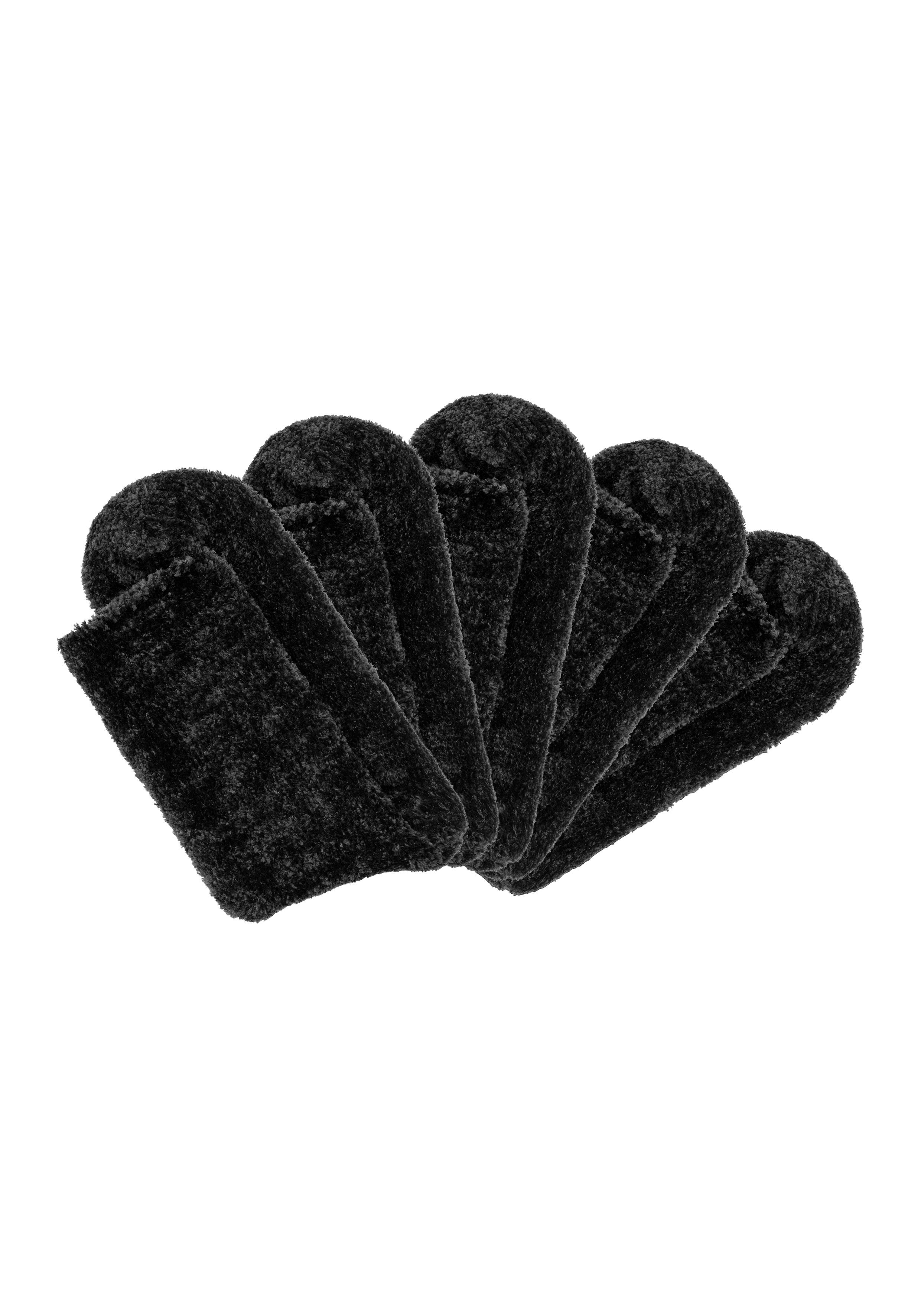 Lavana Kuschelsocken (Packung, 5-Paar) Bettsocken aus weichem, leicht glänzendem Chenillegarn
