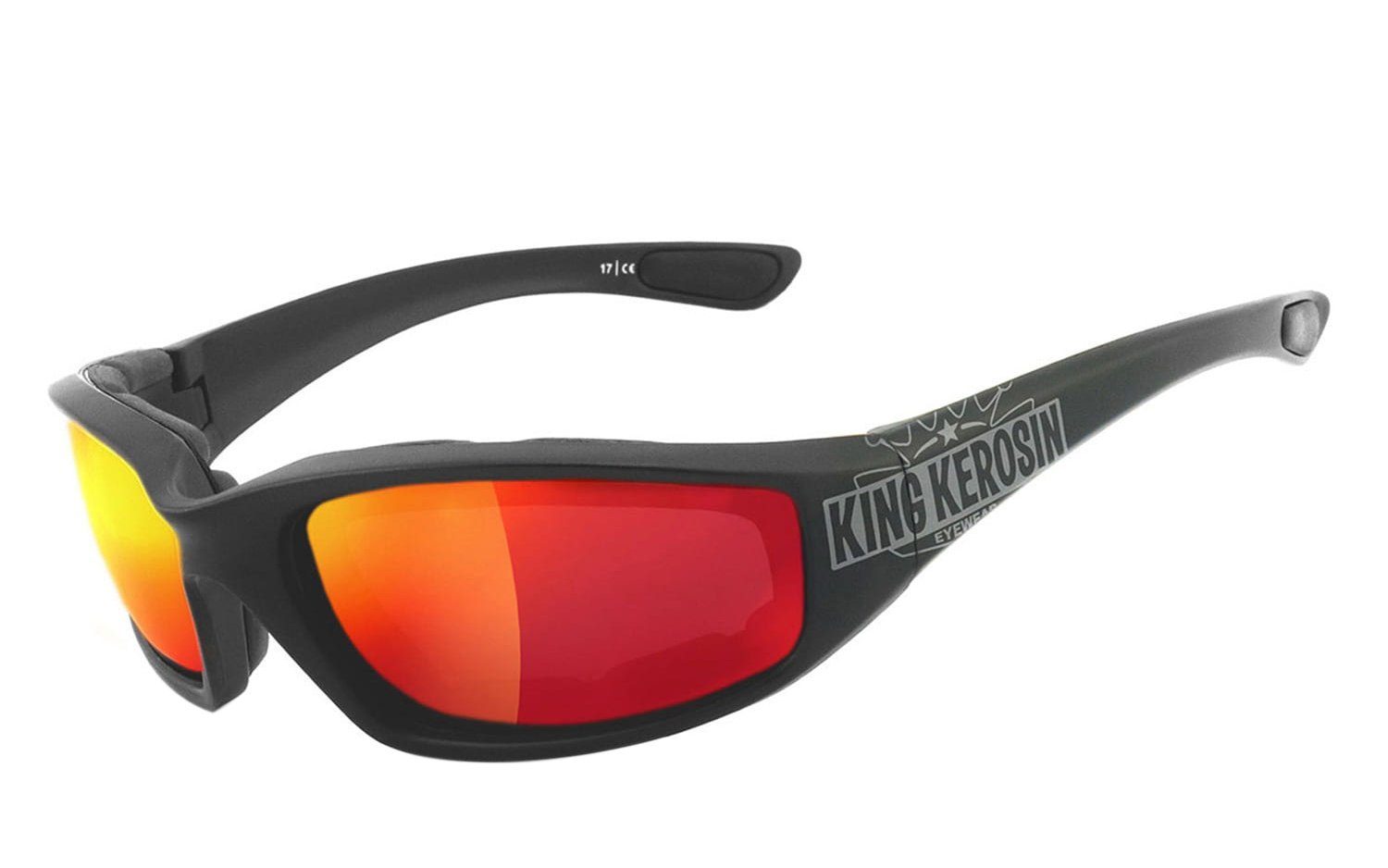 durch KK140 Steinschlagbeständig Kunststoff-Sicherheitsglas gepolstert, Motorradbrille KingKerosin