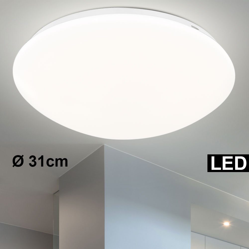etc-shop LED Deckenleuchte, LED-Leuchtmittel fest verbaut, Warmweiß, LED Design Decken Leuchte opal weiß Strahler rund Wohn Zimmer