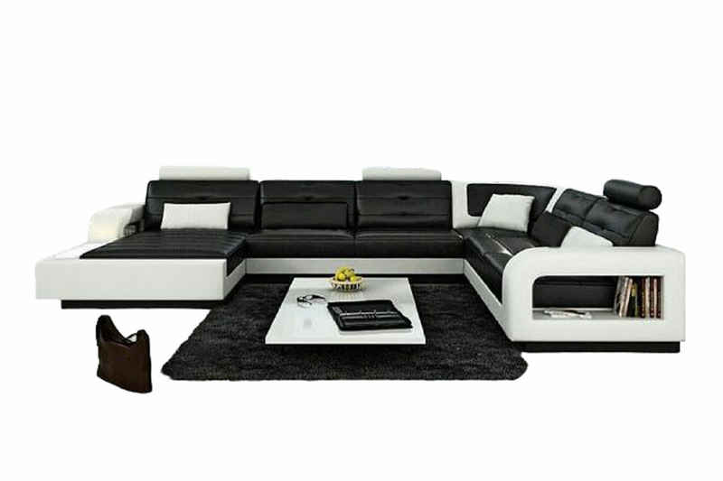 JVmoebel Ecksofa Ecksofa Sofa Couch Polster Wohnlandschaft Leder SOFORT, 1 Teile, Made in Europa