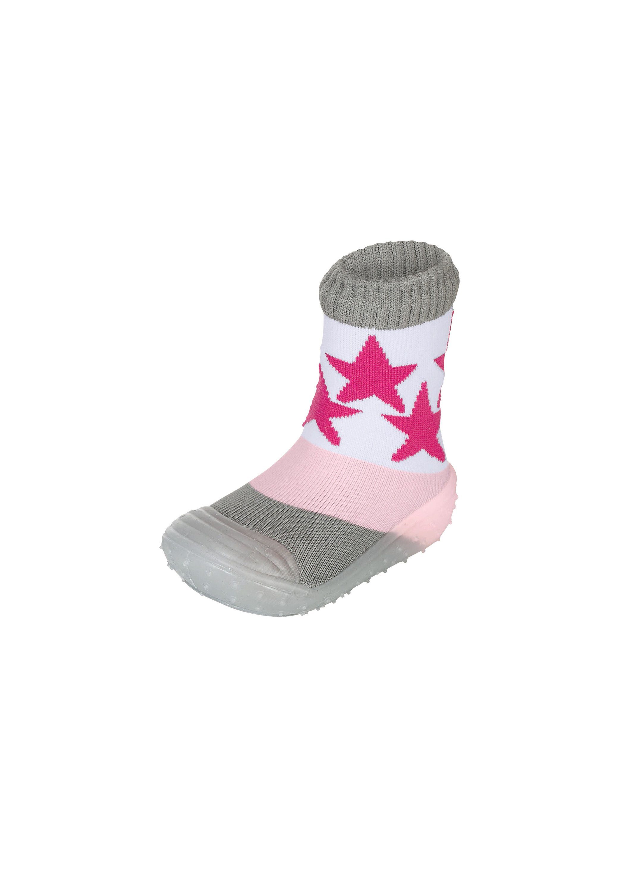Adventure Socken rosa magenta Basicsocken - Sterne tintenblau Adventure-Socks - Motiv Sterntaler® Sockenschuhe Gummisohle - Socks schnelltrocknend Abenteuersocken, Sterne Kinder mit oder Adventure - Adventure-Socks transparenter mit
