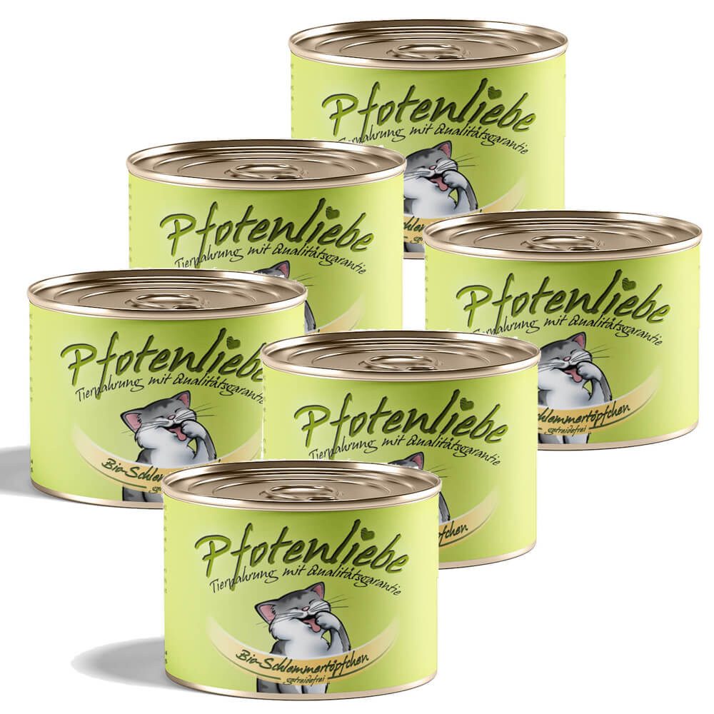 Pfotenliebe Bio-Schlemmertöpfchen getreidefrei 6x200g, Nassfutter für: Katzen