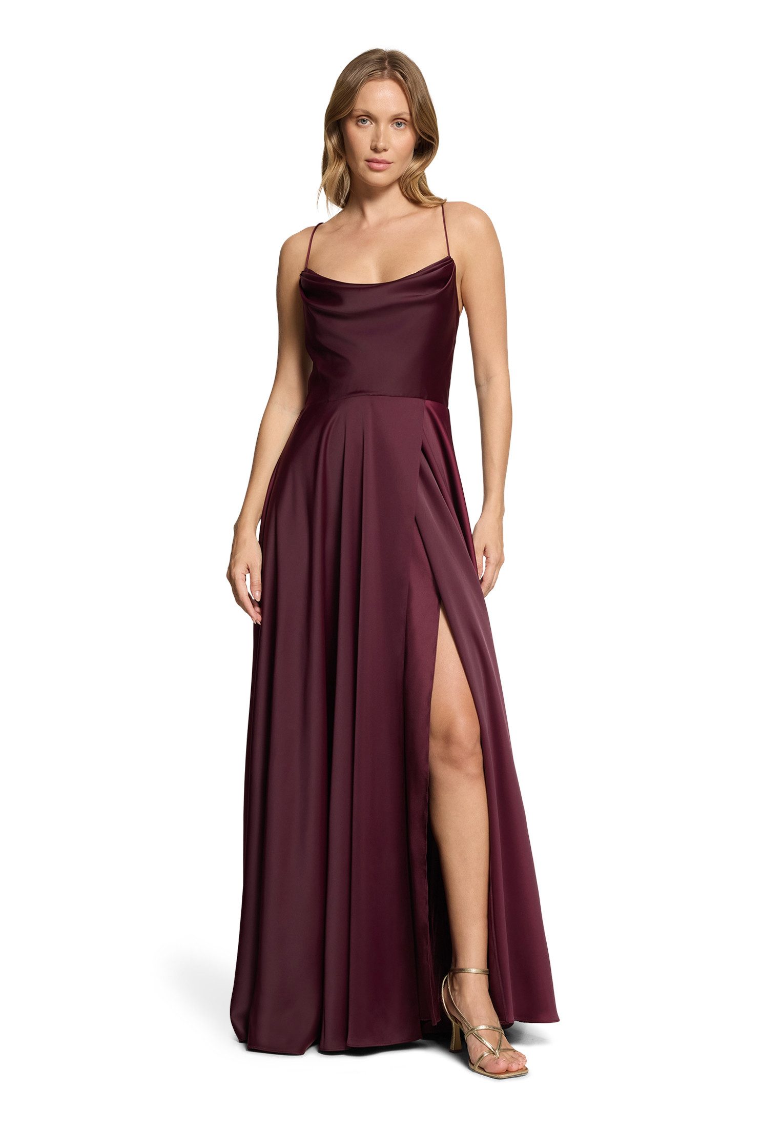 Vera Mont Abendkleid Damen mit Wasserfallausschnitt Material