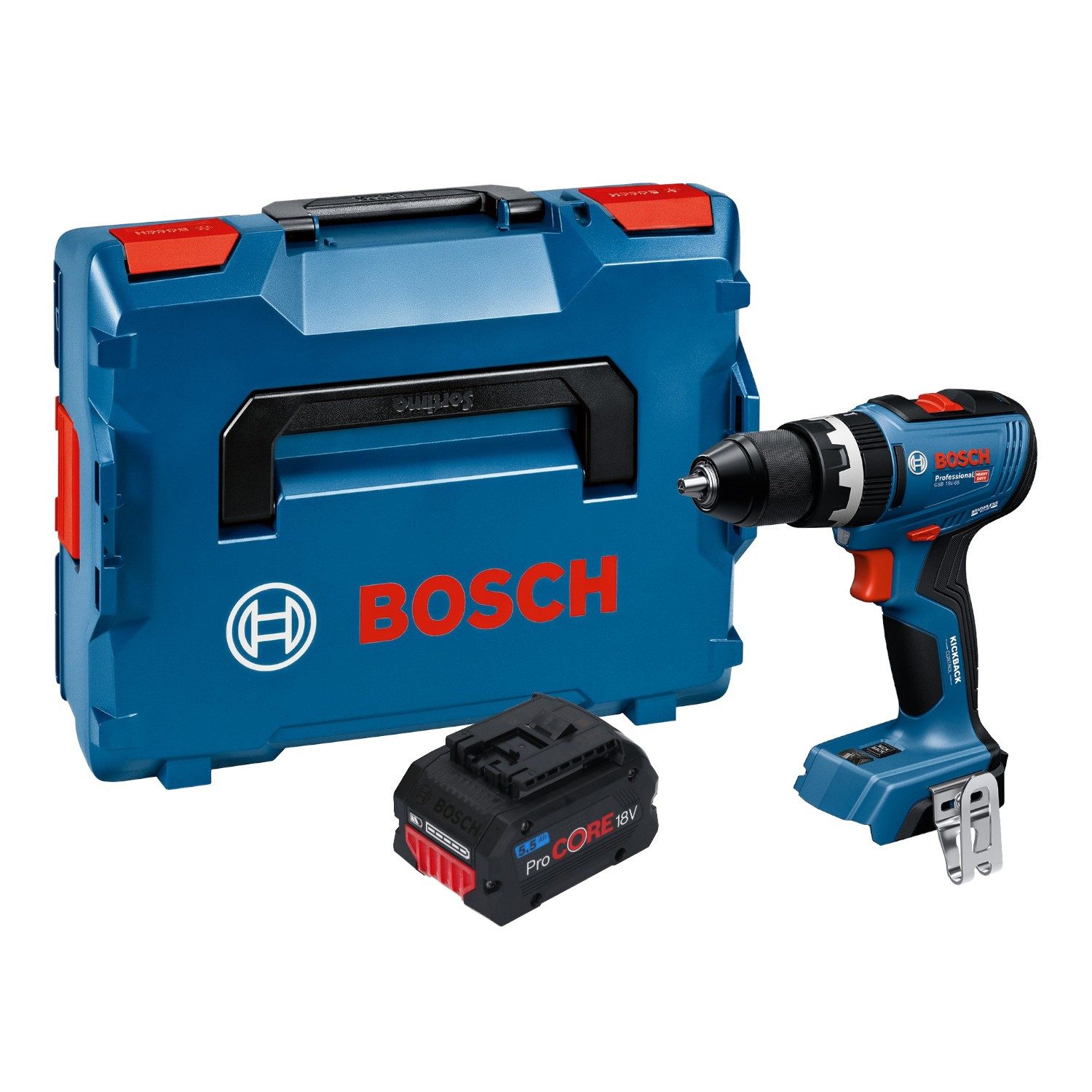 Bosch Professional Akku-Schlagbohrschrauber GSB 18V-65 Professional 18 V 65 Nm Brushless + 1x ProCORE Akku 5,5 Ah