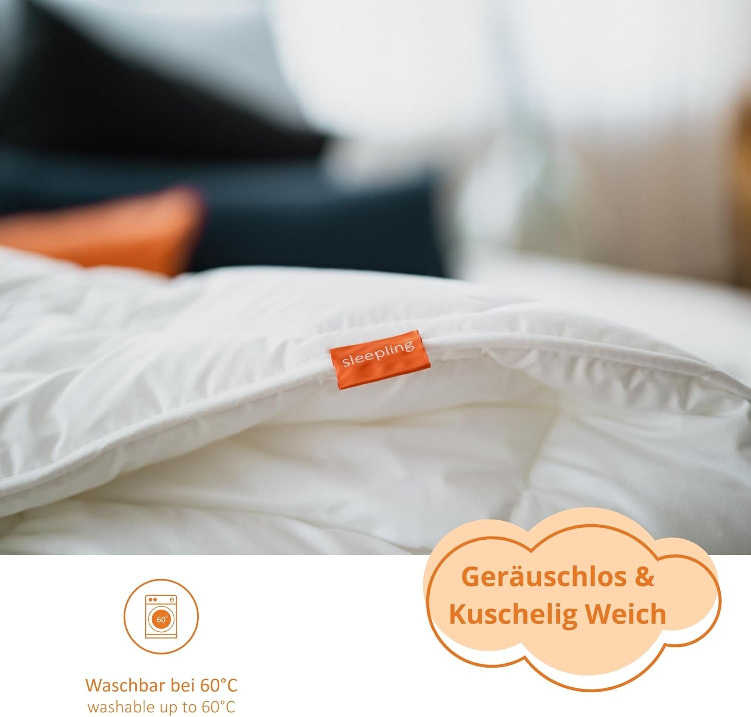sleepling Microfaserbettdecke Basic 100 Sommerdecke, Füllung: 100% Polyester / Klima Faser, Bezug: 100% Mikrofaser, 135x200 cm, 155x220 cm, allergikerfreundliches Material, Steppdecke