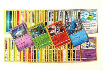 POKÉMON Sammelkarte 100 Pokémon-Karten - Deutsch, zufällig Sortiert und gemischt + 4 Holo Rare Karten
