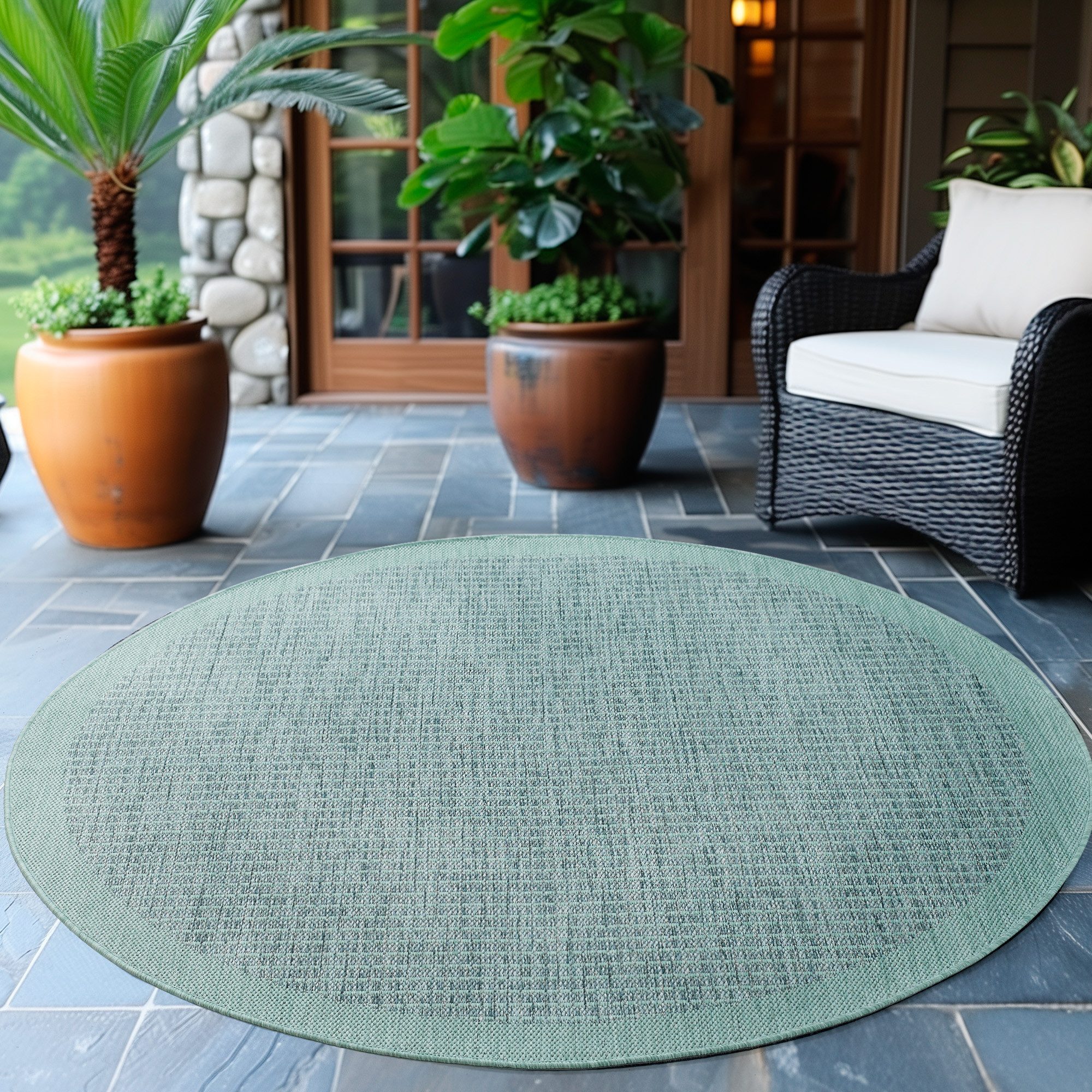 Ayyildiz Teppiche Outdoorteppich GIZA 1410, auch als Läufer und Rund, rund, Höhe: 3 mm, Läufer, In- und Outdoor, Wetterfest, Wasserabweisend, robust