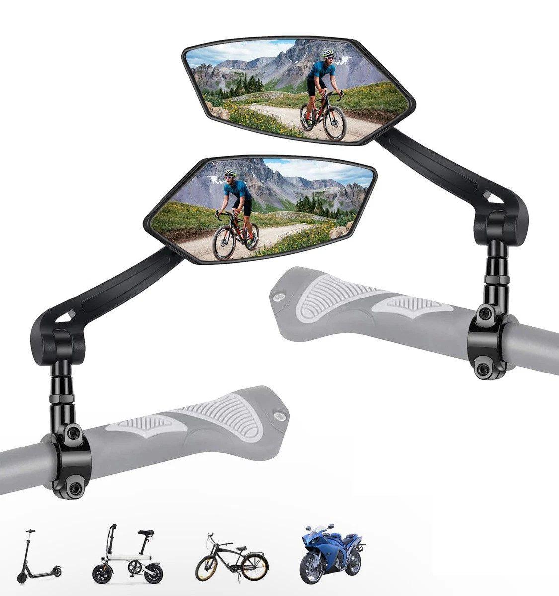 NAVPLUS Fahrradspiegel 2 Stück Fahrradspiegel Rückspiegel Fahrrad Spiegel Fahrradrückspiegel (2-St)