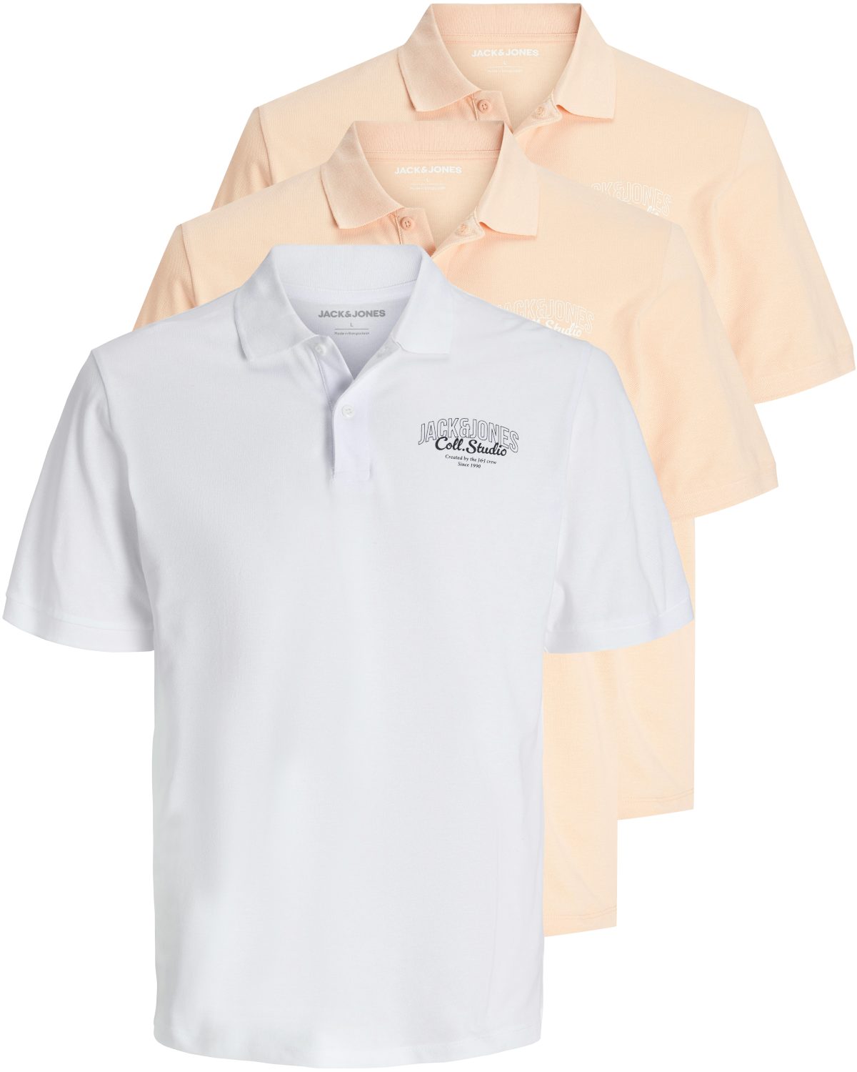 Jack & Jones Poloshirt (Spar-Set, 3er-Pack) mit besticktem Logo