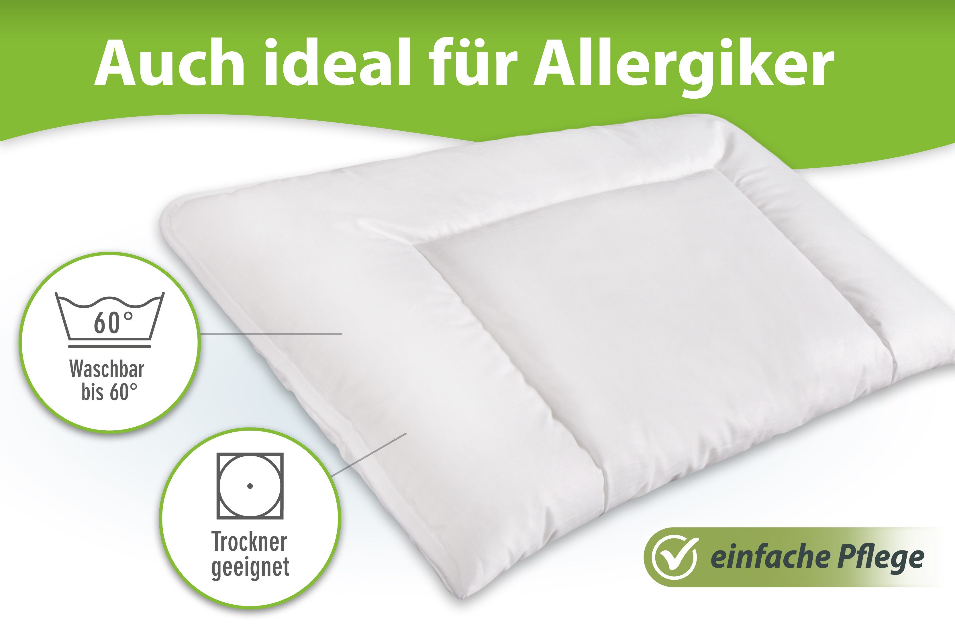 franknatur Bauchschläferkissen Bea, Bezug: 100% Baumwolle, Leichtes weiches Bauchschläfer-Kopfkissen – Bild 5 von 5
