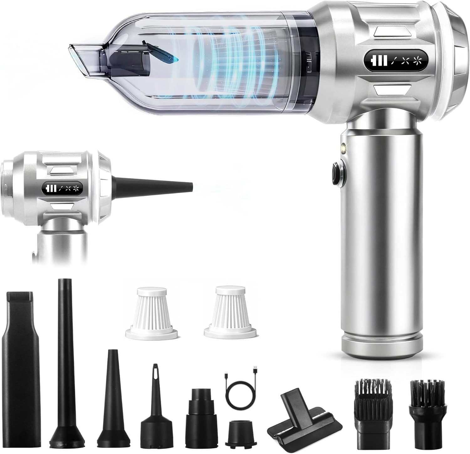 ZMH Handstaubsauger Akku-Handstaubsauger 17000Pa Stark 4 in 1 mit Bürstenloser Motor, beutellos