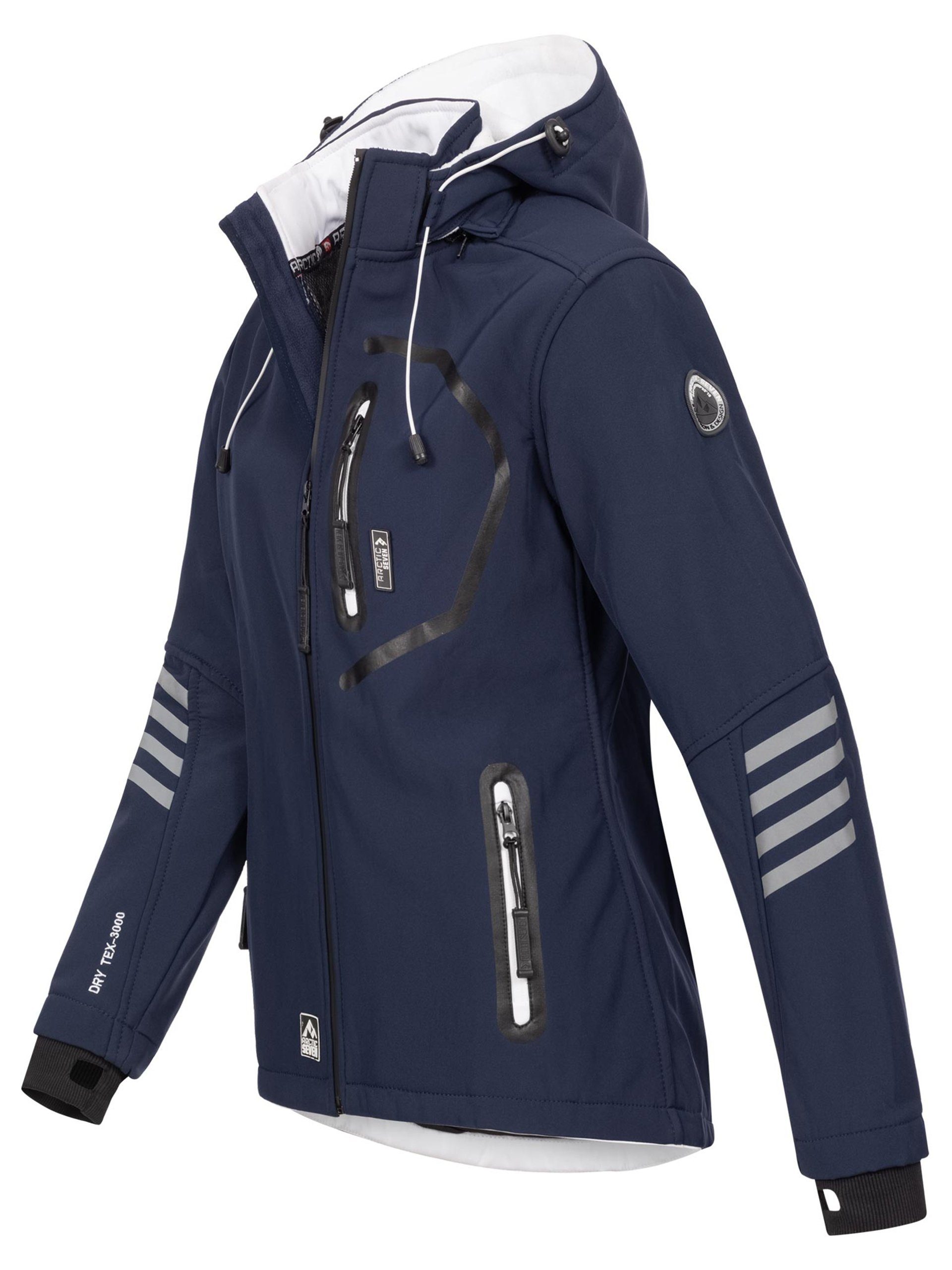 Arctic Seven Softshelljacke ASNicolia funktionale Outdoorjacke mit abnehmbarer Kapuze