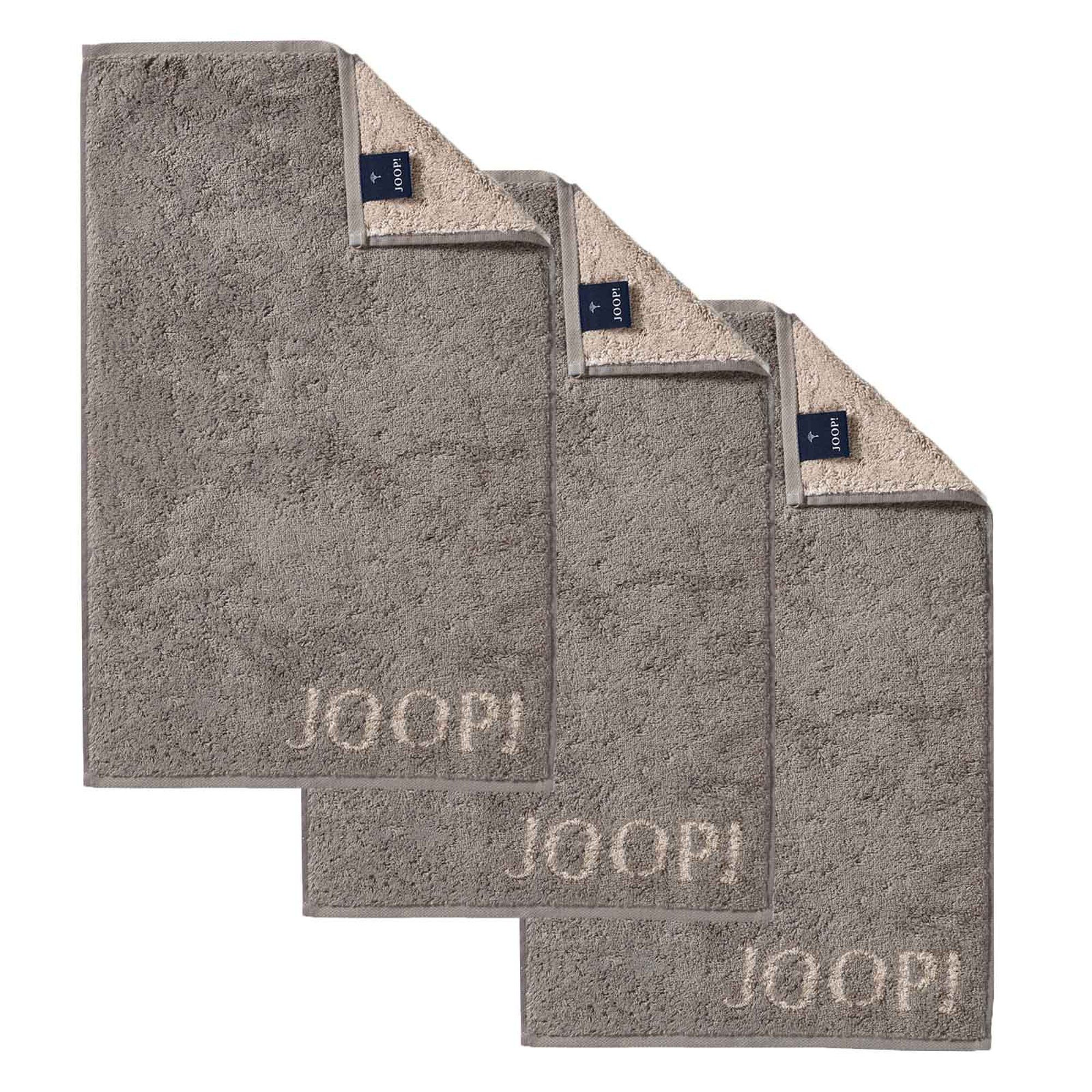 JOOP! Gästehandtücher Unisex Gästetuch 3er Pack Baumwolle, Frottier (Packung, 3-St)