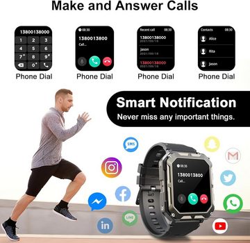 blackview Smartwatch (1,83 Zoll, Android, iOS), Fitnessuhrmit Bluetooth Anruf Sprachassistent,IP68Wasserdicht,Sportuhr