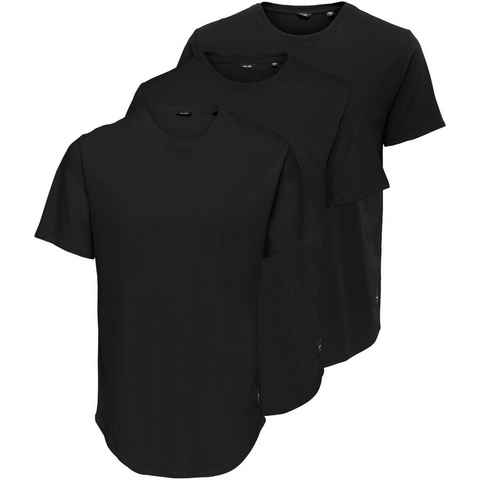 ONLY & SONS T-Shirt ONSMATT LONGY SS TEE 3-PACK (Packung, 3-tlg., 3er-Pack)
