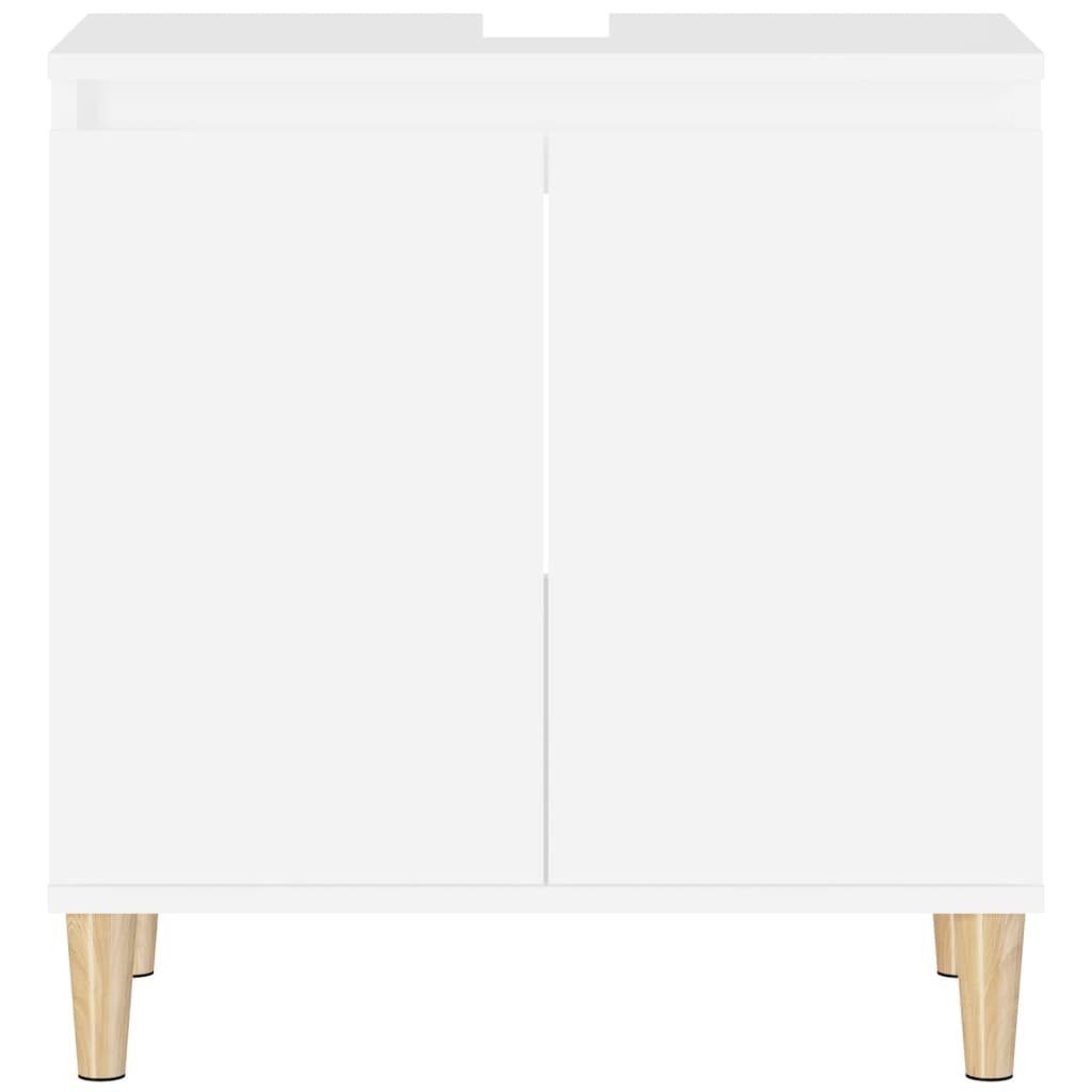 vidaXL Waschbeckenunterschrank cm Badezimmerspiegelschrank (1-St) Weiß 58x33x60 Holzwerkstoff
