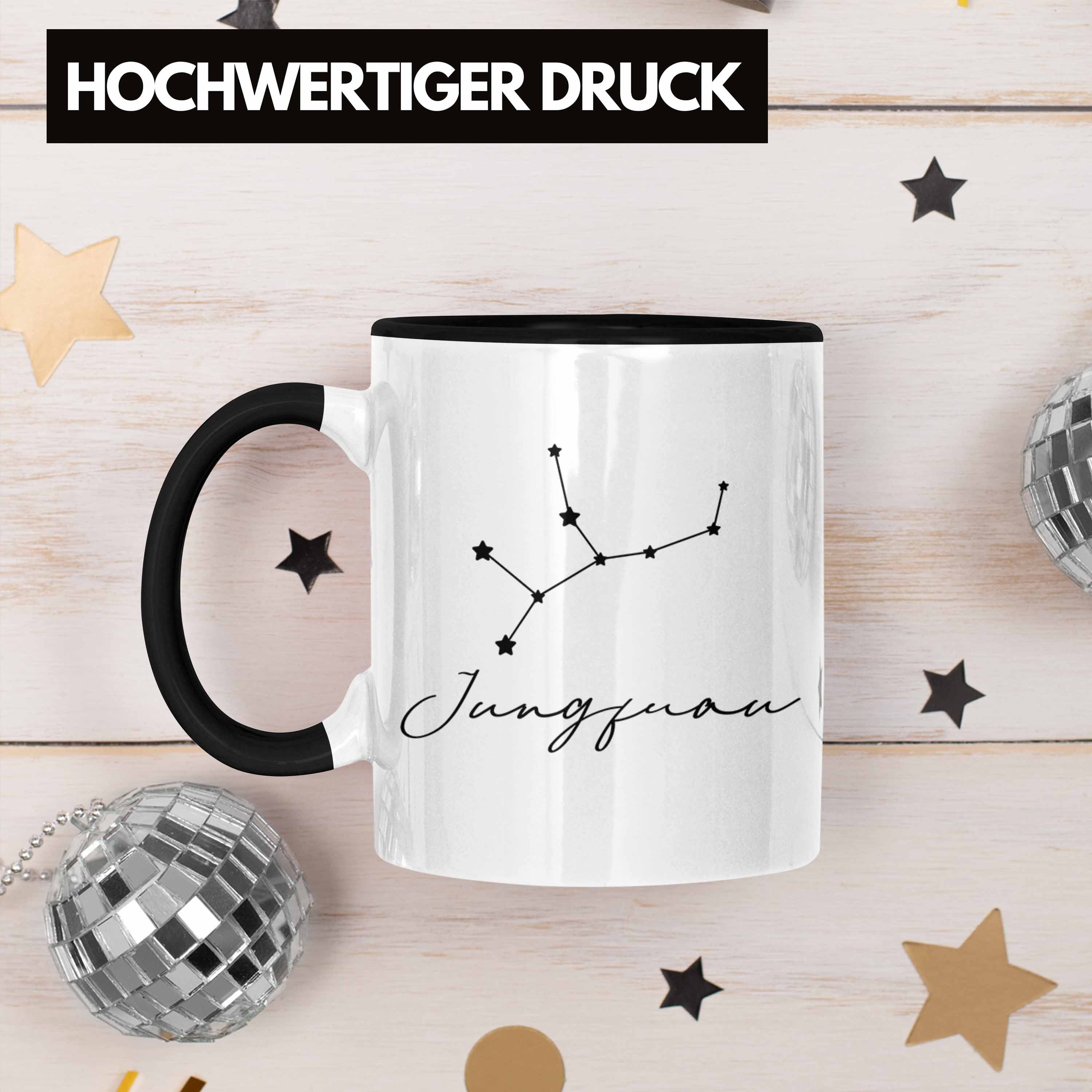 Geschenk Schwarz Sternzeichen - Tasse Trendation Tasse Horoskop Trendation Jungfrau Tierkreiszeichen