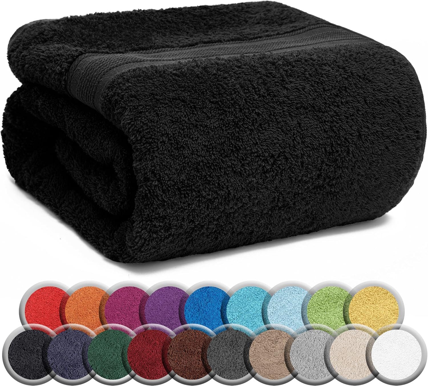 NatureMark Saunatuch Frottier Saunatücher 80x200cm, 100% Baumwolle (1-St), Premium Qualität SAUNATUCH Sauna-Handtuch, 80x200cm, Schwarz