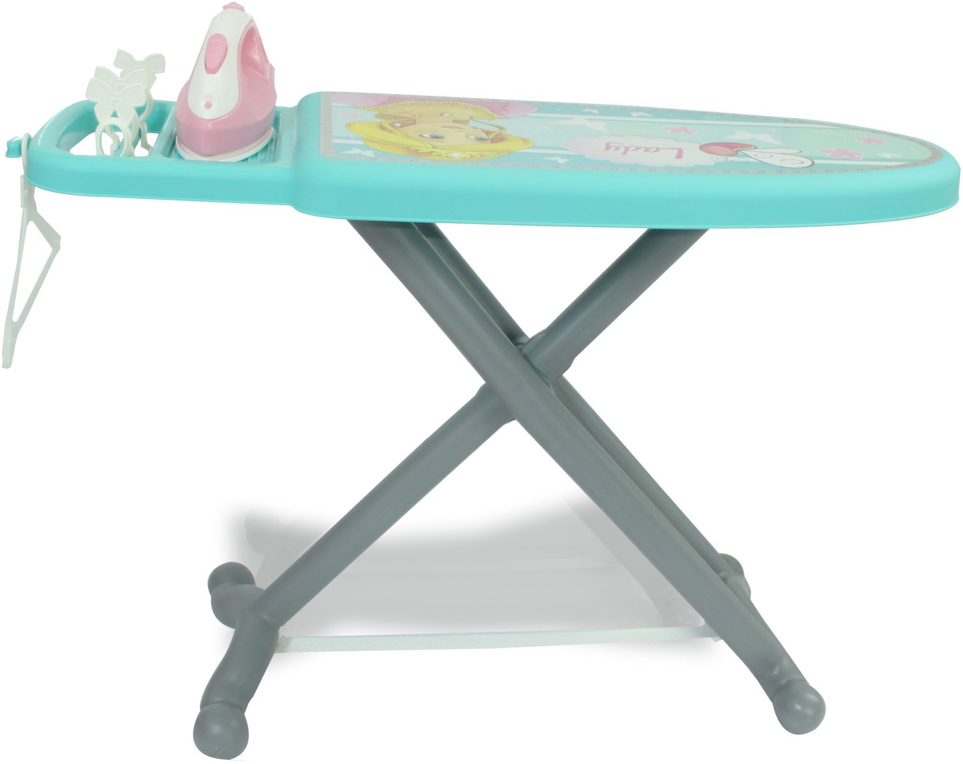 Jamara Kinder-Bügelbrett Little Laundry Princess, türkis, (Set, 6-tlg), inklusive Spielzeugbügeleisen