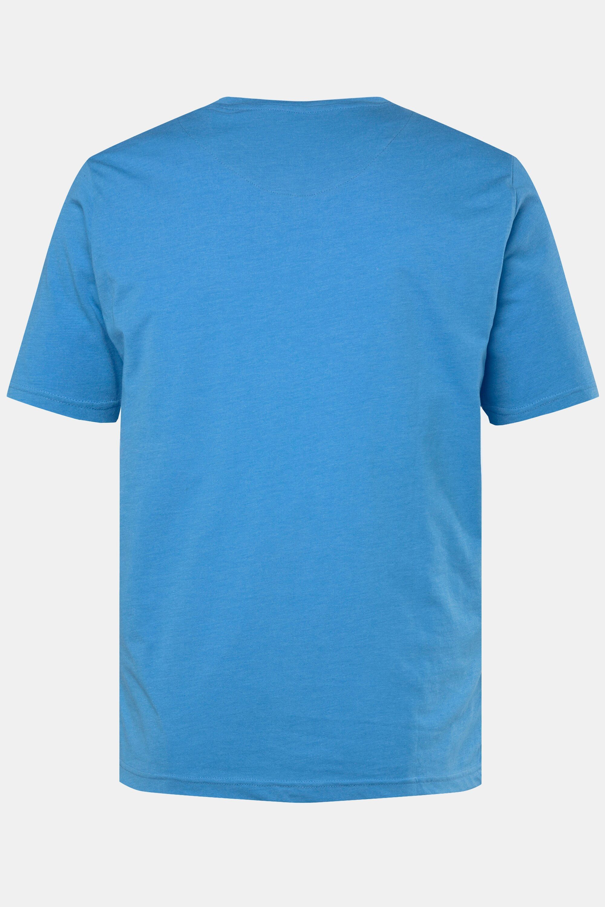 Men Plus T-Shirt Henley Basic Halbarm Rundhals