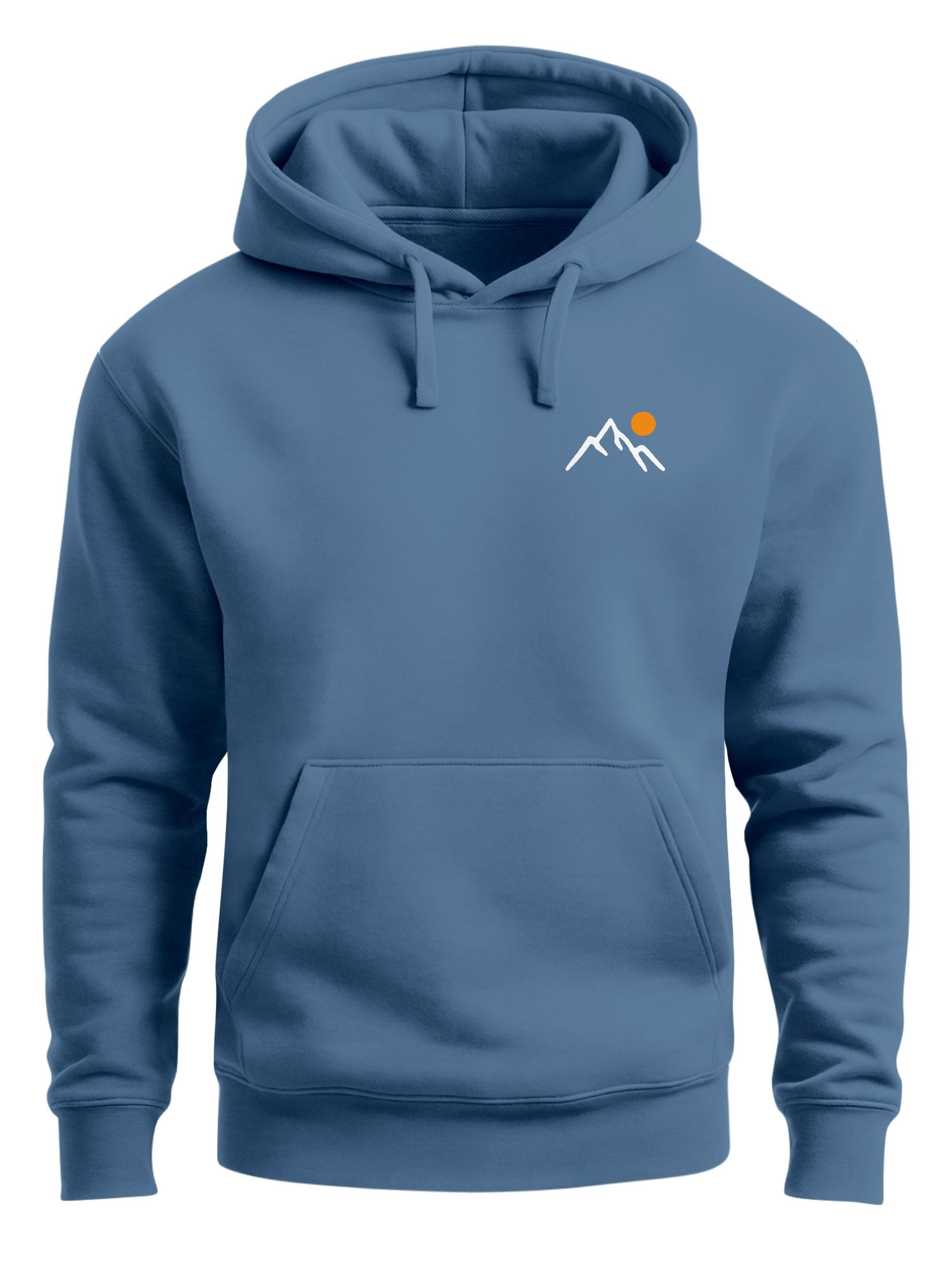 Hoodie Herren Hoodie Minimal Mountain Kapuzensweatshirt Logo Bergmotiv