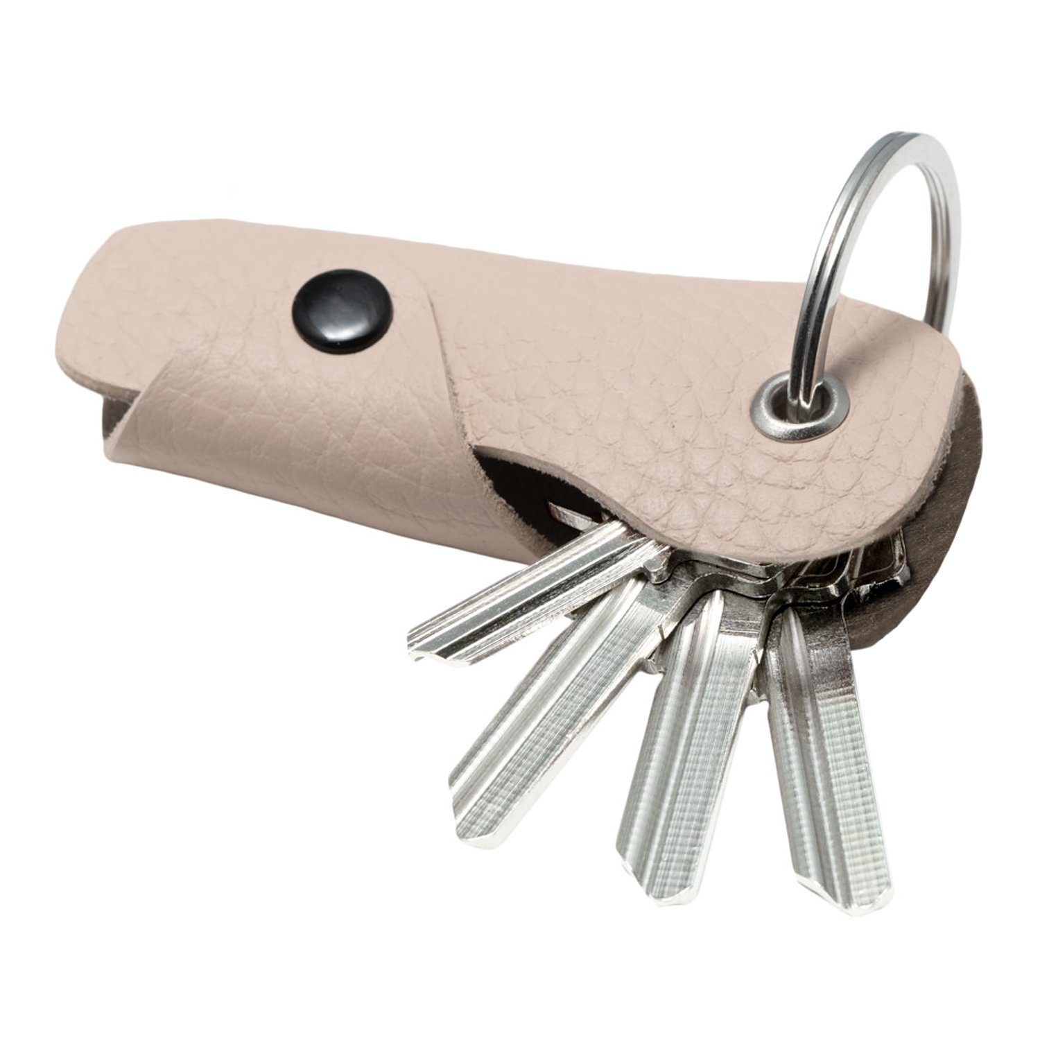 MAGATI Schlüsseltasche Occhio Nero aus Leder, Platz für 1-6 Schlüssel, Schlüsselanhänger Beige Nappa