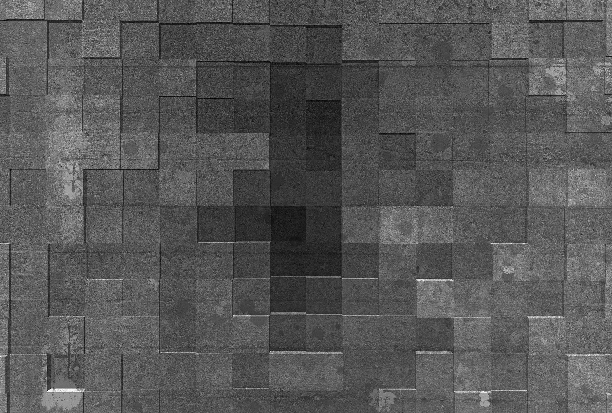 Architects Paper Fototapete Atelier 47 Mosaic Tiles 1, glatt, geometrisch, (4 St), Vlies, Wand, Schräge, Decke hellgrau/dunkelgrau/schwarz
